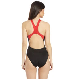 Women's Surf Splice Wave Back One Piece Swimsuit -Swimming And Diving 5666066137256 red 3a