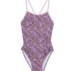 Girls' Incense Lilac Crossback One Piece Swimsuit (Big Kid)