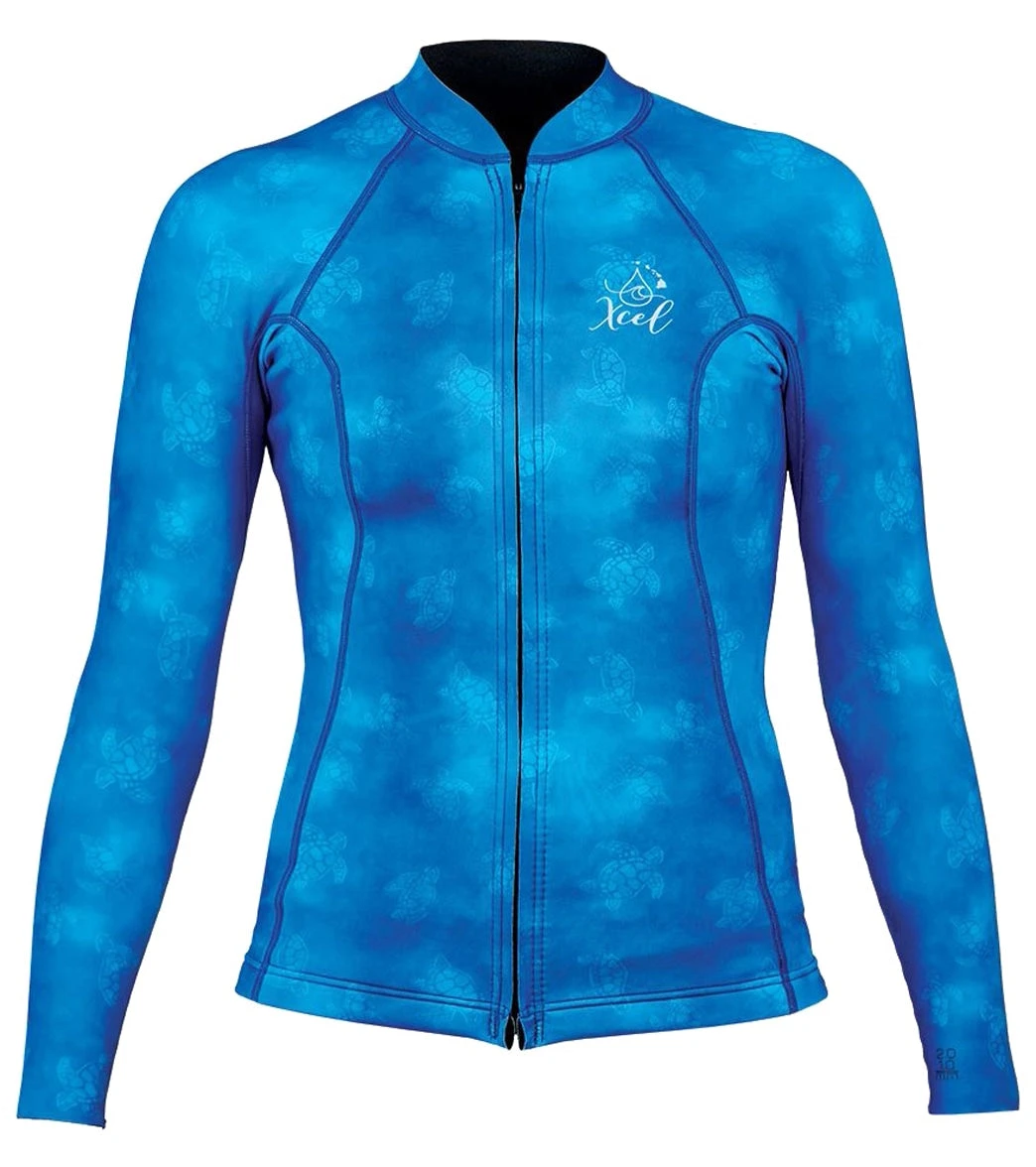 Xcel Women's Ocean Ramsey Axis 2/1mm Long Sleeve Front Zip Jacket 1 Xcel Women's Ocean Ramsey Axis 2/1mm Long Sleeve Front Zip Jacket