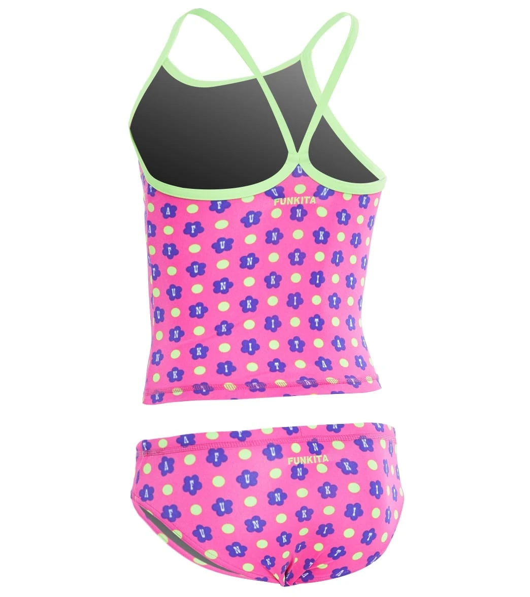 FUNKITA Toddler Girls' Daisy Dots Tankini Set 2 FUNKITA Toddler Girls' Daisy Dots Tankini Set - Image 2