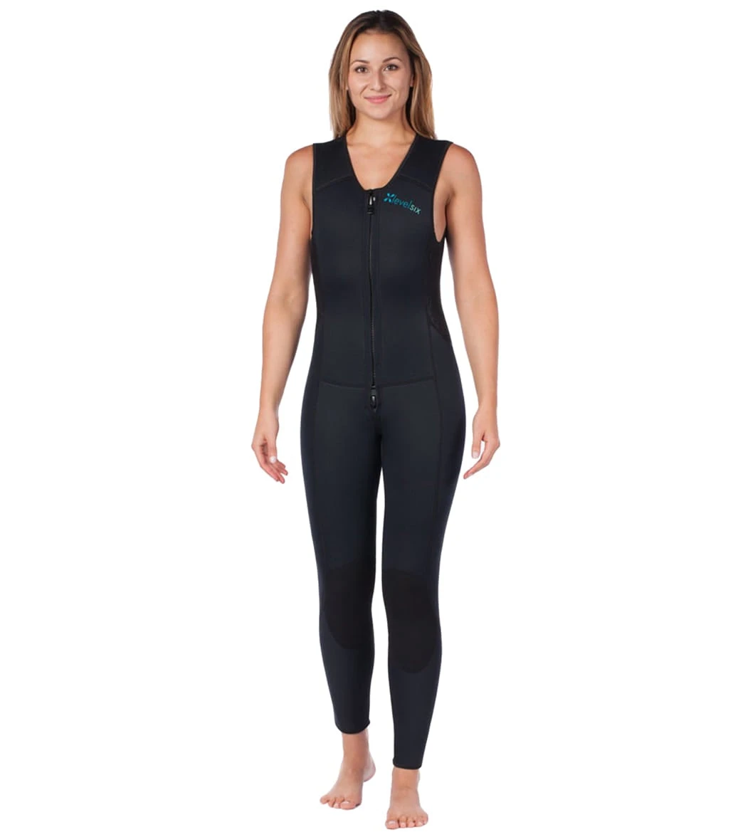 Level Six Women's Farmer Jane Front Zip Long Jane Neoprene Wetsuit 1 Level Six Women's Farmer Jane Front Zip Long Jane Neoprene Wetsuit