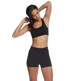 High Rise Yoga Booty Shorts -Swimming And Diving 5669192007848 black 4a