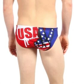 TURBO Men's USA Victory Water Polo Brief -Swimming And Diving 5672135164072 redroyal 4a