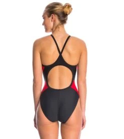 TYR Women's Alliance Splice Diamondfit One Piece Swimsuit -Swimming And Diving 5672426471592 blackred 3a