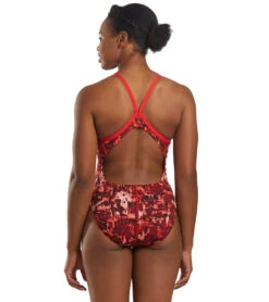 Nike Women's HydraStrong Fire Racerback One Piece Swimsuit -Swimming And Diving 5677669187752 universityred 3a