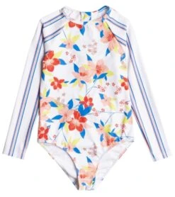 Roxy Girls' Friendly Flower Longsleeve One Piece Swimsuit