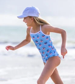 Girls' French Riviera X Back Tie One Piece Swimsuit (Little Kid, Big Kid) 6 Girls' French Riviera X Back Tie One Piece Swimsuit (Little Kid, Big Kid) -Swimming And Diving 6747574141096 blue 3a