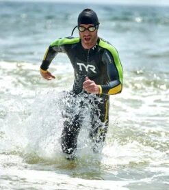 TYR Men's Hurricane Cat 5 Fullsleeve Triathlon Wetsuit -Swimming And Diving 6751581470888 blackgreenyellow 4a