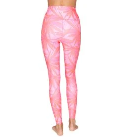 Spiritual Gangster Intent 7/8 High Waisted Leggings -Swimming And Diving 6761225715880 pinkglowprint 3a