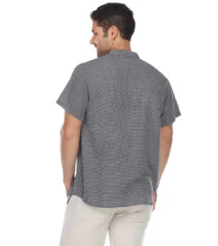 Men's Button Up Kurta Shirt -Swimming And Diving 6765698515112 black 3a