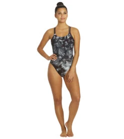 Nike Women's Hydrastrong Tie Dye Spiderback One Piece Swimsuit -Swimming And Diving 7143578009768 black 4a