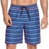 Reebok Men's Stripe Flow 9" Swim Trunks