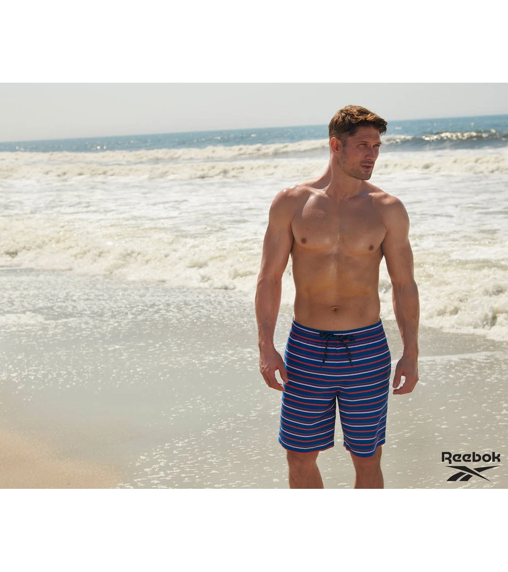 Reebok Men's Stripe Flow 9" Swim Trunks 6 Reebok Men's Stripe Flow 9" Swim Trunks - Image 6