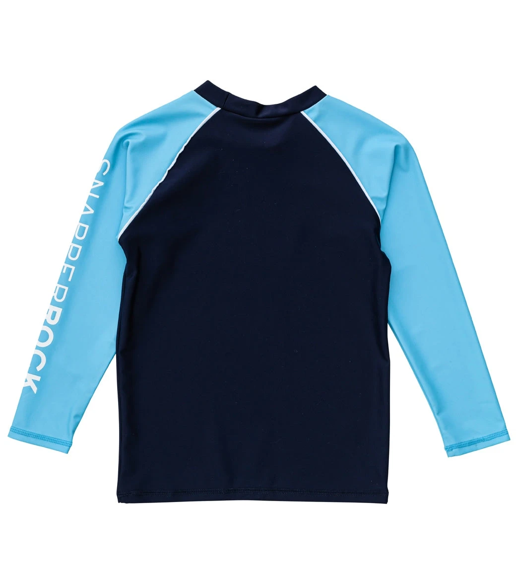 Boys' Navy Aqua Sleeve Sustainable LS Rash Top (Toddler, Little Kid, Big Kid) 2 Boys' Navy Aqua Sleeve Sustainable LS Rash Top (Toddler, Little Kid, Big Kid) - Image 2