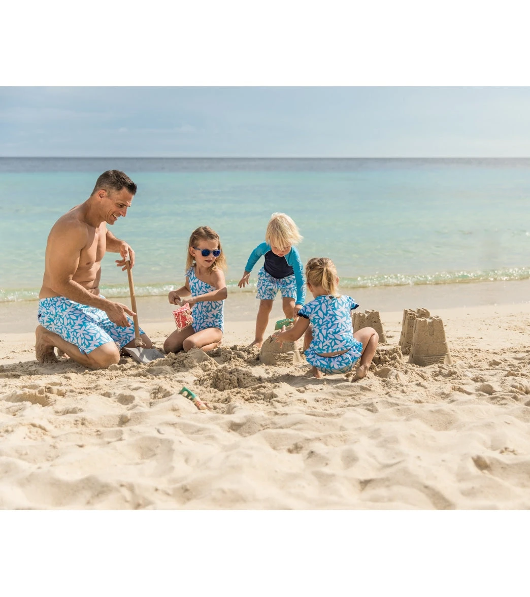 Boys' Navy Aqua Sleeve Sustainable LS Rash Top (Toddler, Little Kid, Big Kid) 3 Boys' Navy Aqua Sleeve Sustainable LS Rash Top (Toddler, Little Kid, Big Kid) - Image 3