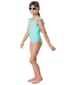 Girls' Spearmint Spot Flutter Swimsuit (Toddler, Little Kid, Big Kid) -Swimming And Diving 7217018044584 mint 4a