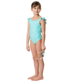 Girls' Spearmint Spot Flutter Swimsuit (Toddler, Little Kid, Big Kid) -Swimming And Diving 7217018044584 mint 5a