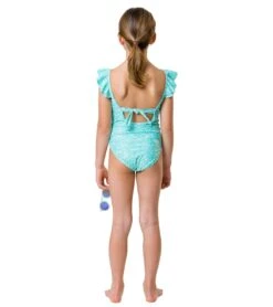 Girls' Spearmint Spot Flutter Swimsuit (Toddler, Little Kid, Big Kid) -Swimming And Diving 7217018044584 mint 6a