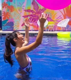 Sporti X Tyler Wallach Limited Edition Heart Face Tie Back One Piece Swimsuit -Swimming And Diving 7242999529640 white 3a