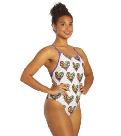 Sporti X Tyler Wallach Limited Edition Heart Face Tie Back One Piece Swimsuit -Swimming And Diving 7242999529640 white 5a