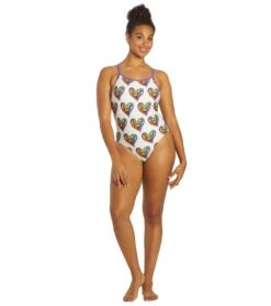 Sporti X Tyler Wallach Limited Edition Heart Face Tie Back One Piece Swimsuit -Swimming And Diving 7242999529640 white 7a