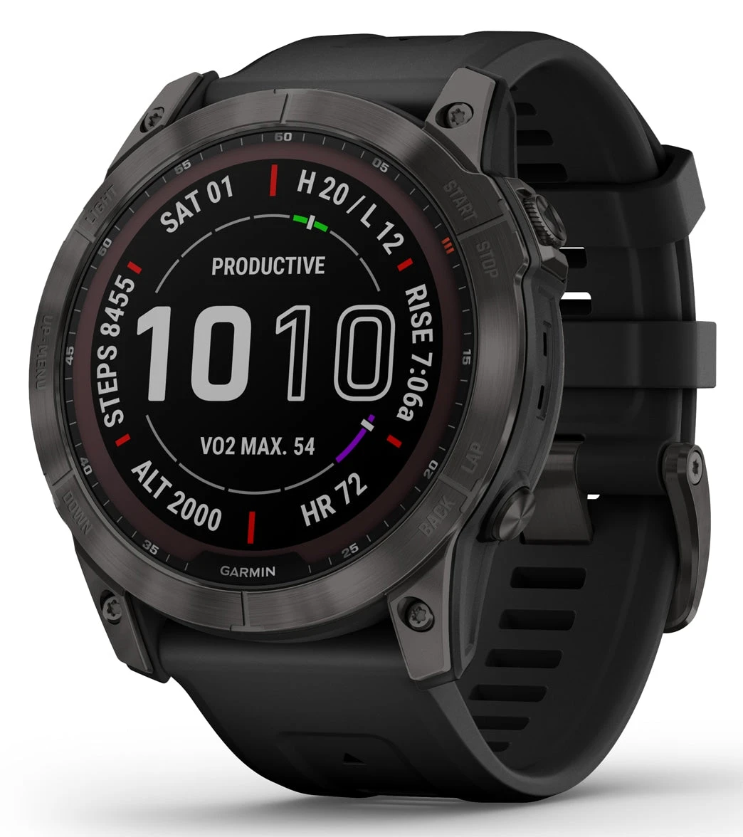 Garmin Fenix 7X Sapphire Solar Carbon Gray DLC Titanium/Black Band 1 Garmin Fenix 7X Sapphire Solar Carbon Gray DLC Titanium/Black Band