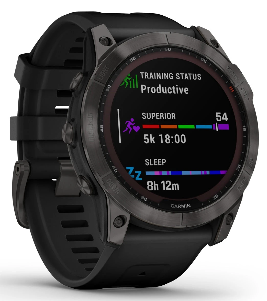 Garmin Fenix 7X Sapphire Solar Carbon Gray DLC Titanium/Black Band 3 Garmin Fenix 7X Sapphire Solar Carbon Gray DLC Titanium/Black Band - Image 3