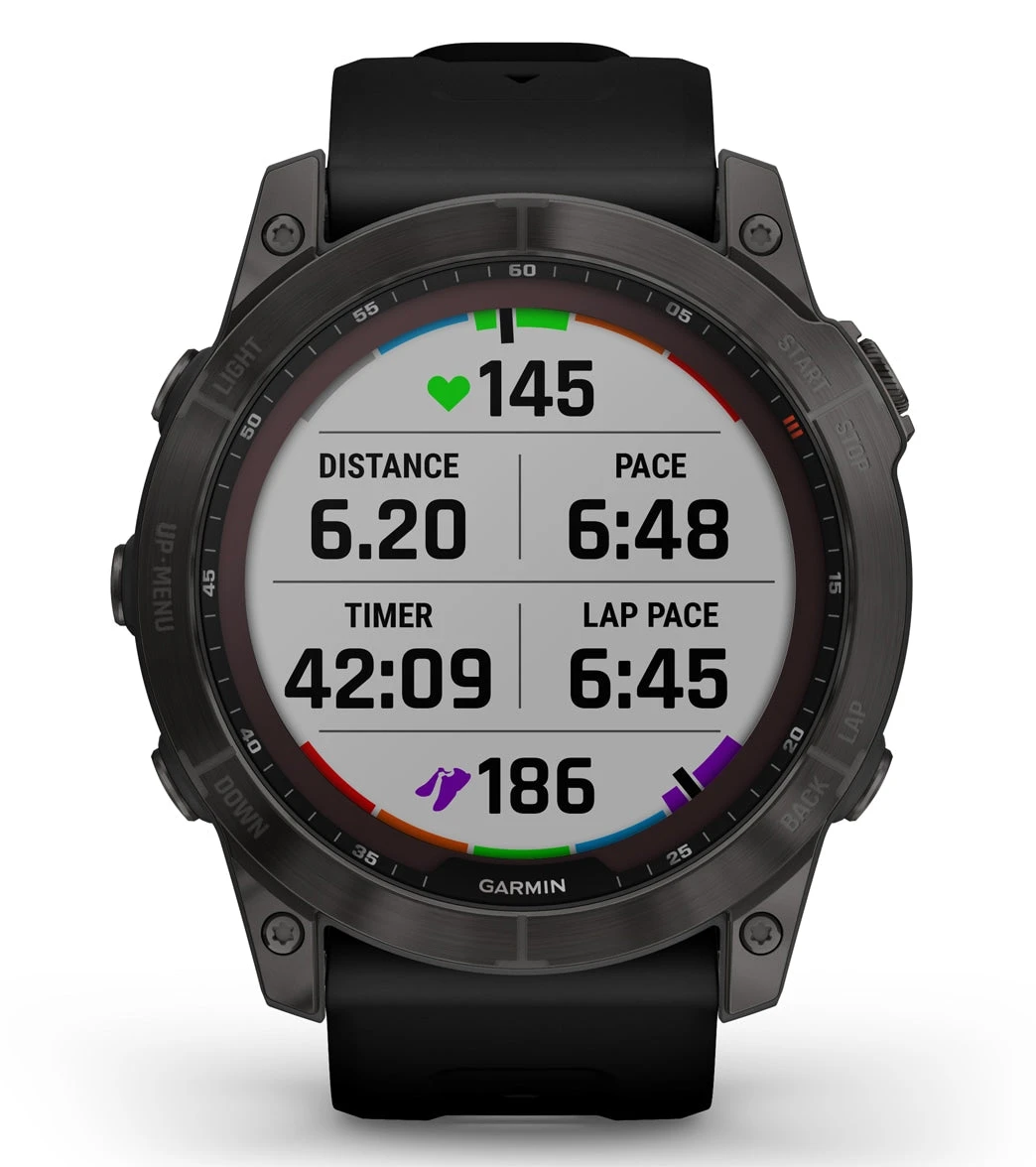 Garmin Fenix 7X Sapphire Solar Carbon Gray DLC Titanium/Black Band 9 Garmin Fenix 7X Sapphire Solar Carbon Gray DLC Titanium/Black Band - Image 9