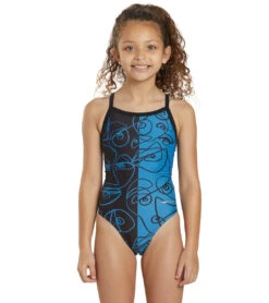 Sporti X ALILscribble Limited Edition Divide Thin Strap One Piece Swimsuit Youth (22-28)