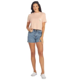 Volcom Women's Pocket Dial Tee -Swimming And Diving 7362909634728 hazeypink 4a