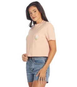 Volcom Women's Pocket Dial Tee -Swimming And Diving 7362909634728 hazeypink 5a