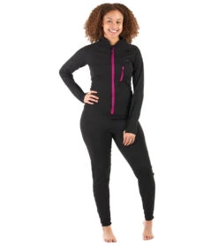Level Six Women's Vesta Zippered Full Thermal Unisuit -Swimming And Diving 7363715891368 black 4a