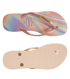 Havaianas Women's Slim Iridescent Flip Flop -Swimming And Diving 7364346282152 balletrose 4a