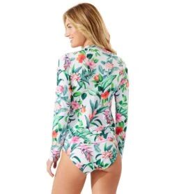 Tommy Bahama Women's Tropi-Calling Full Zip Long Sleeve Rashguard 5 Tommy Bahama Women's Tropi-Calling Full Zip Long Sleeve Rashguard -Swimming And Diving 7380936491176 white 3a