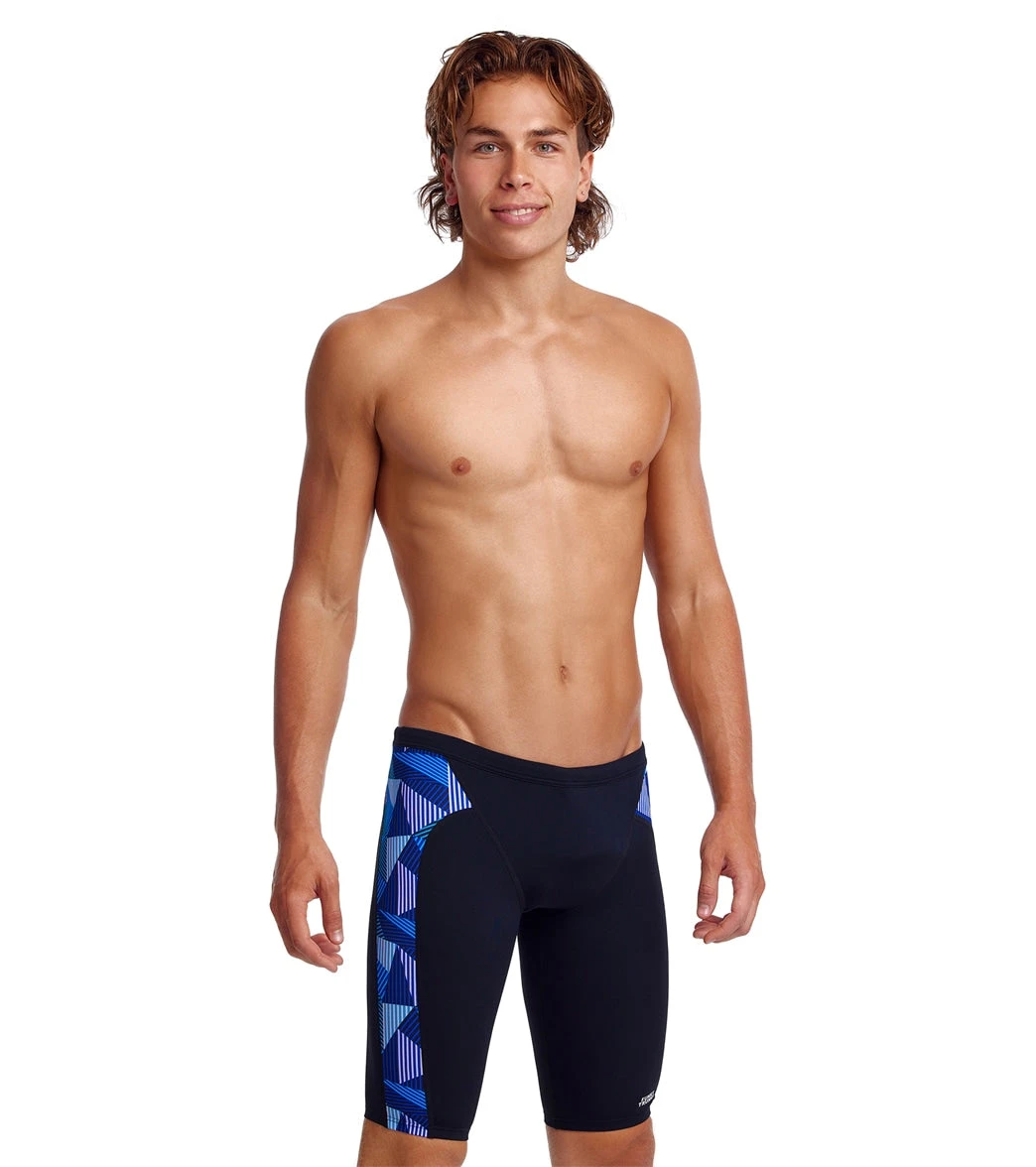 Funky Trunks Men's Blue Bars Jammer Swimsuit 1 Funky Trunks Men's Blue Bars Jammer Swimsuit