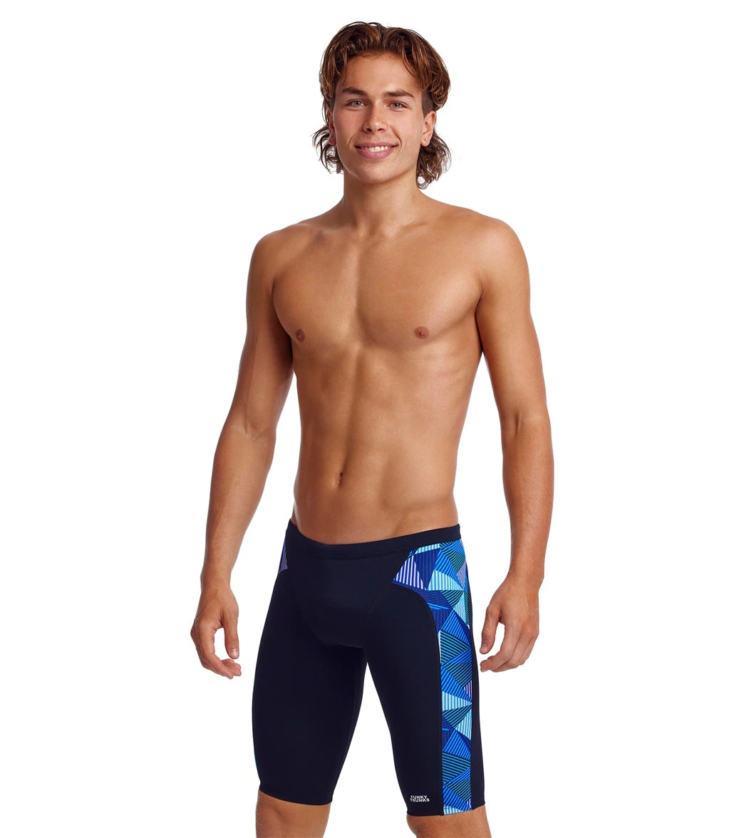 Funky Trunks Men's Blue Bars Jammer Swimsuit 2 Funky Trunks Men's Blue Bars Jammer Swimsuit - Image 2