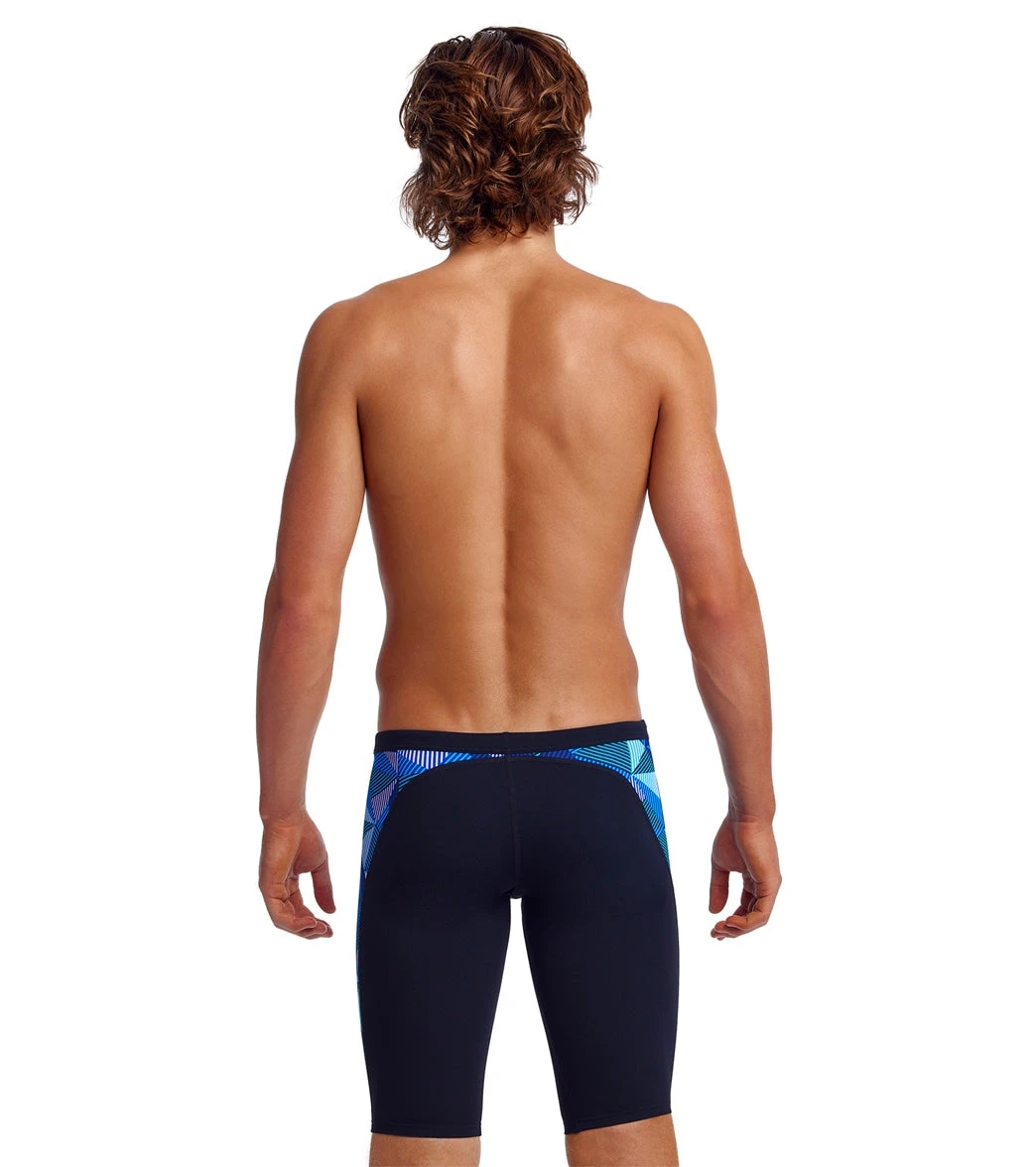 Funky Trunks Men's Blue Bars Jammer Swimsuit 3 Funky Trunks Men's Blue Bars Jammer Swimsuit - Image 3