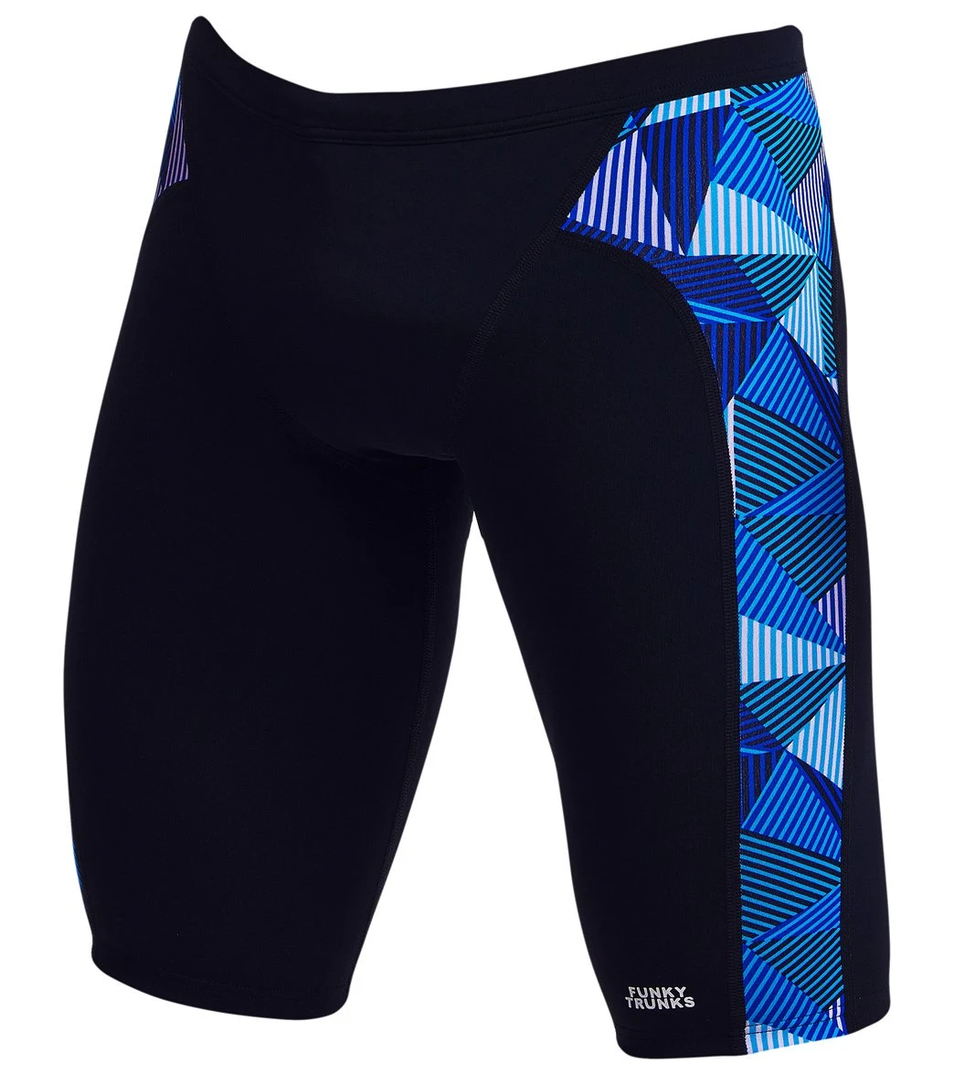 Funky Trunks Men's Blue Bars Jammer Swimsuit 4 Funky Trunks Men's Blue Bars Jammer Swimsuit - Image 4