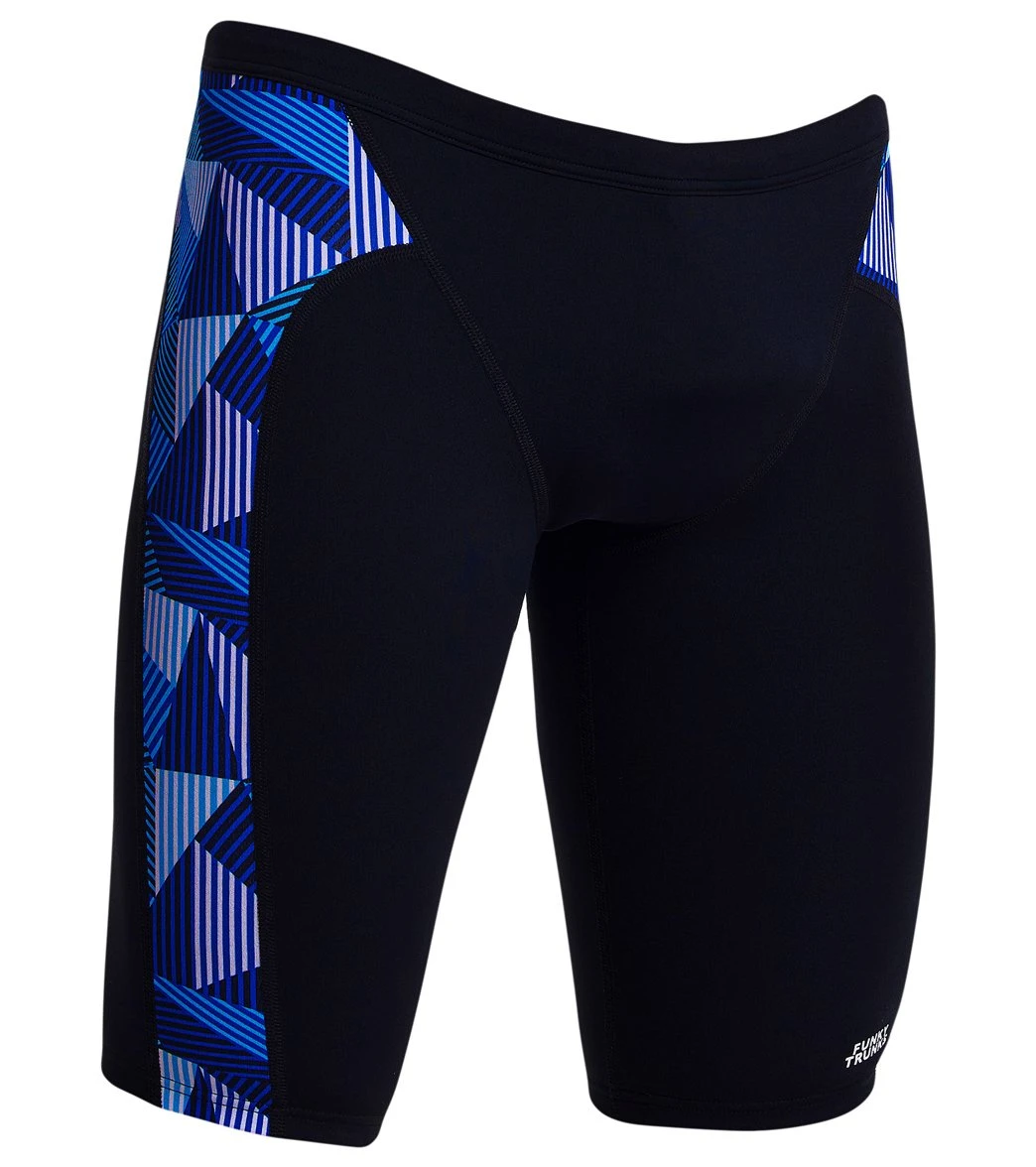 Funky Trunks Men's Blue Bars Jammer Swimsuit 5 Funky Trunks Men's Blue Bars Jammer Swimsuit - Image 5