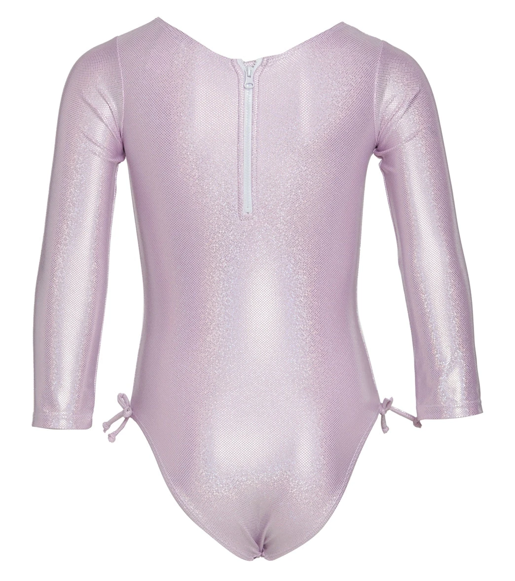 Girls' Sparkling Sunset Pink Charlie UPF 50+ Charlie Long Sleeve One Piece Swimsuit (Toddler, Little Kid) 2 Girls' Sparkling Sunset Pink Charlie UPF 50+ Charlie Long Sleeve One Piece Swimsuit (Toddler, Little Kid) - Image 2