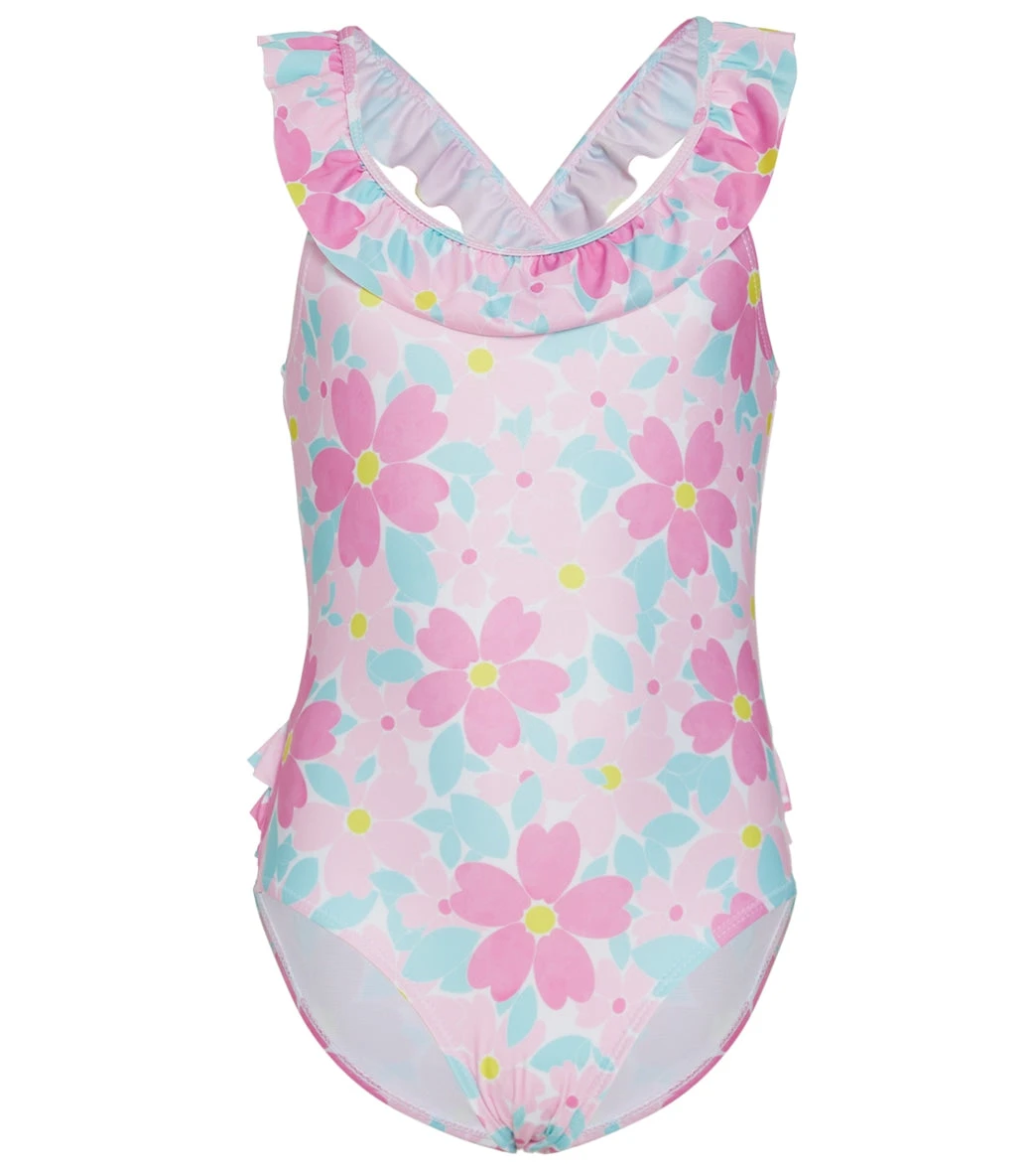 Girls' Painted Flowers Mindy UPF 50+ One Piece Swimsuit (Baby, Toddler, Little Kid) 1 Girls' Painted Flowers Mindy UPF 50+ One Piece Swimsuit (Baby, Toddler, Little Kid)