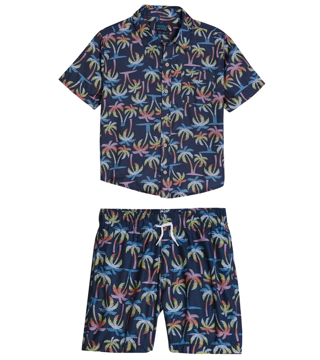 Boys' Colorblock Camp Shirt & Swim Trunks Set (Big Kid) 1 Boys' Colorblock Camp Shirt & Swim Trunks Set (Big Kid)