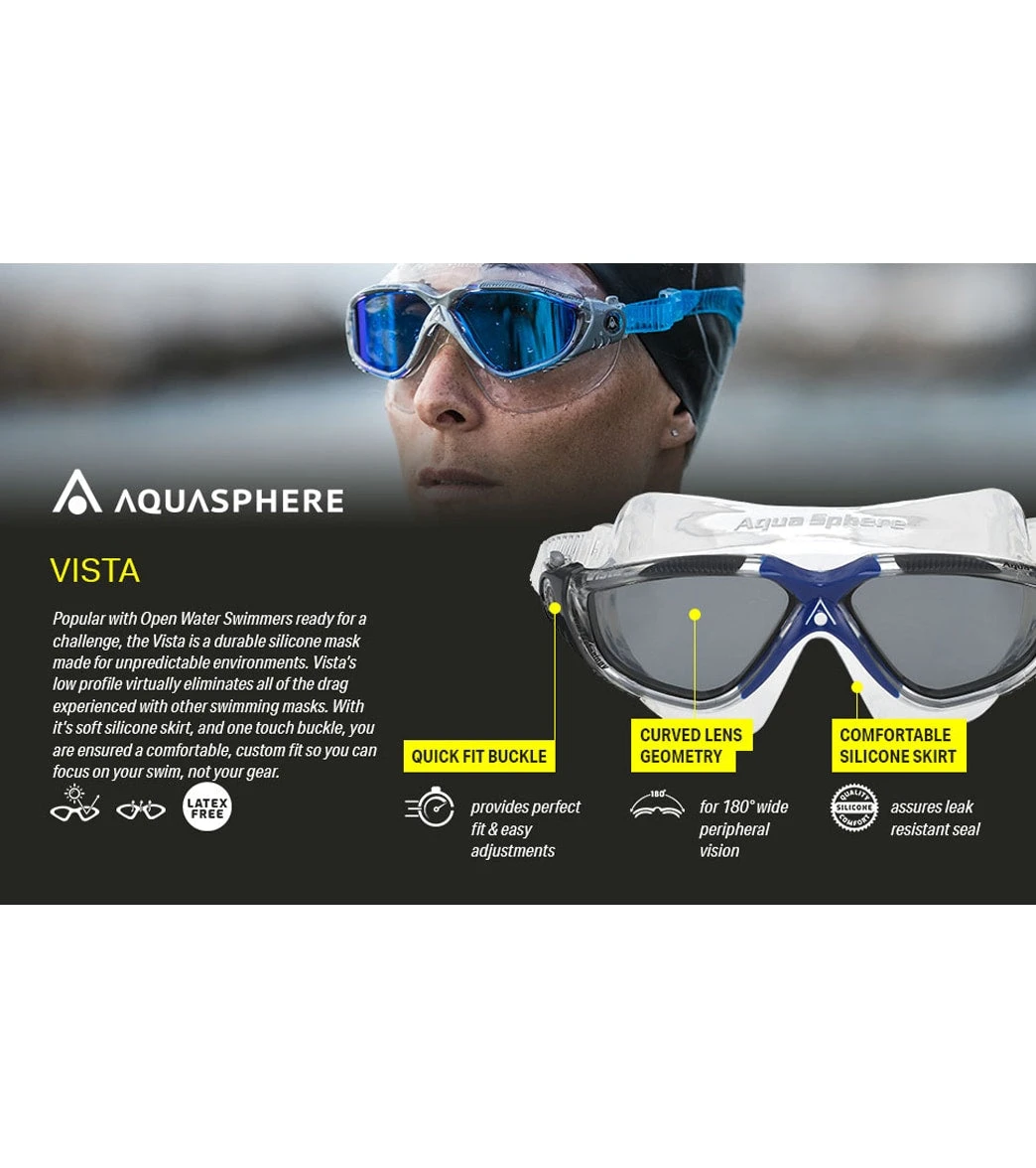 AQUASPHERE Vista Swim Mask Smoke 6 AQUASPHERE Vista Swim Mask Smoke - Image 6