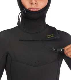 Billabong Youth 5/4mm Absolute Chest Zip Hooded Fullsuit Wetsuit -Swimming And Diving 7492491444392 military 4a