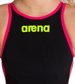 Arena Women's Powerskin R-evo+ Open Water Closed Back Tech Suit Swimsuit -Swimming And Diving 7529997107368 blackfluoyellow 4a