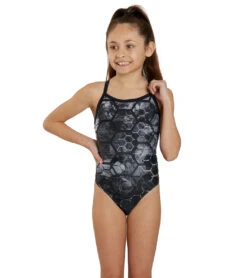 Fenced In Thin Strap One Piece Swimsuit Youth (22 - 28)