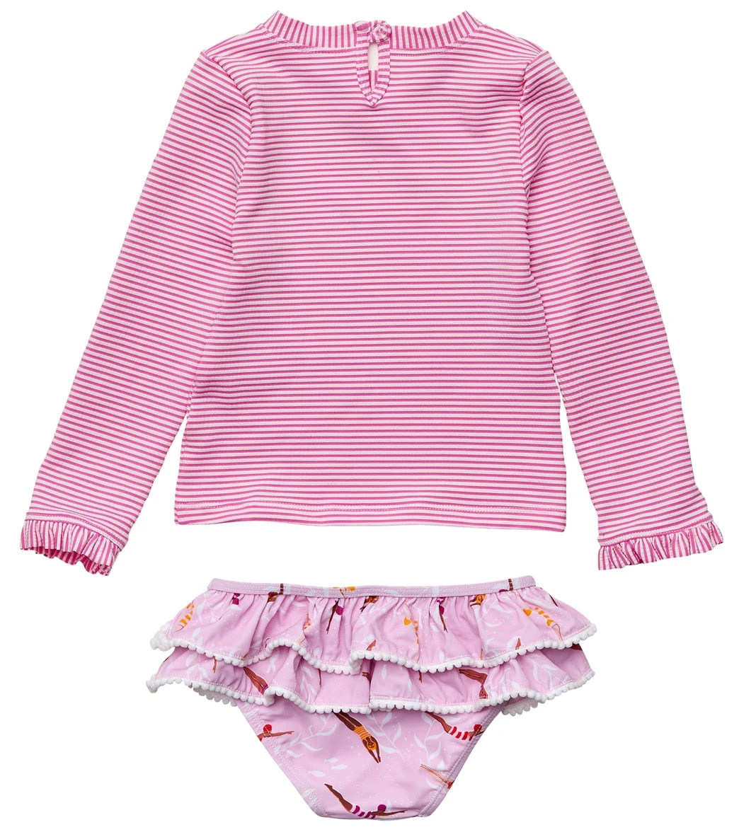 Girls' Diving Diva Long Sleeve Two Piece Rashguard Set (Baby, Toddler, Little Kid) 2 Girls' Diving Diva Long Sleeve Two Piece Rashguard Set (Baby, Toddler, Little Kid) - Image 2