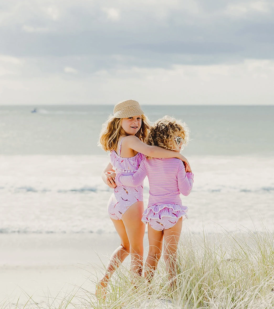 Girls' Diving Diva Long Sleeve Two Piece Rashguard Set (Baby, Toddler, Little Kid) 5 Girls' Diving Diva Long Sleeve Two Piece Rashguard Set (Baby, Toddler, Little Kid) - Image 5