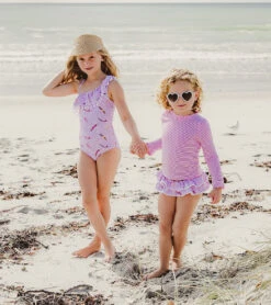 Girls' Diving Diva Long Sleeve Two Piece Rashguard Set (Baby, Toddler, Little Kid) 12 Girls' Diving Diva Long Sleeve Two Piece Rashguard Set (Baby, Toddler, Little Kid) -Swimming And Diving 7601446420648 pink 6a