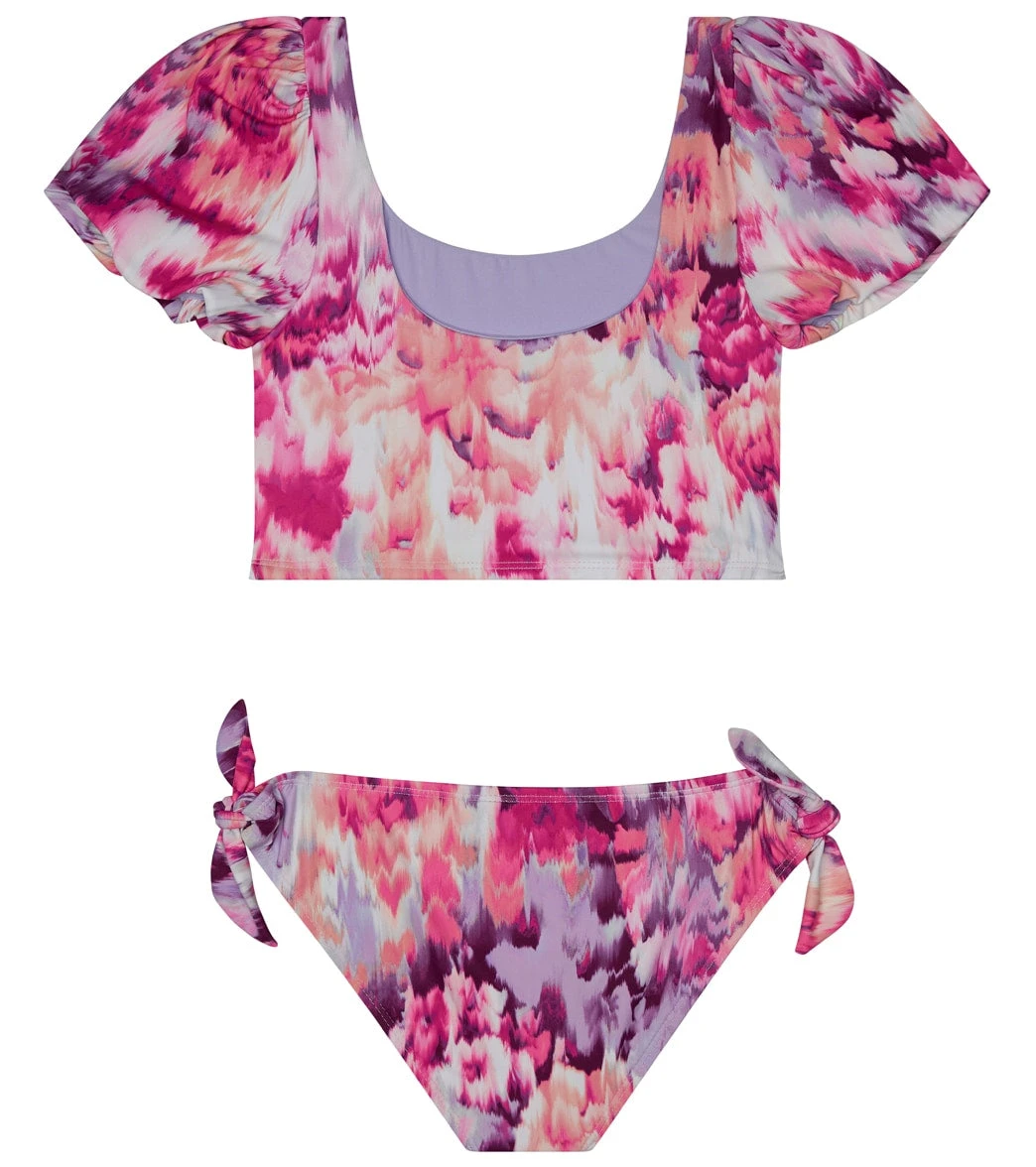 Splendid Girls' Amalfi Floral Puff Sleeve Two Piece Bikini Set (Big Kid) 2 Splendid Girls' Amalfi Floral Puff Sleeve Two Piece Bikini Set (Big Kid) - Image 2